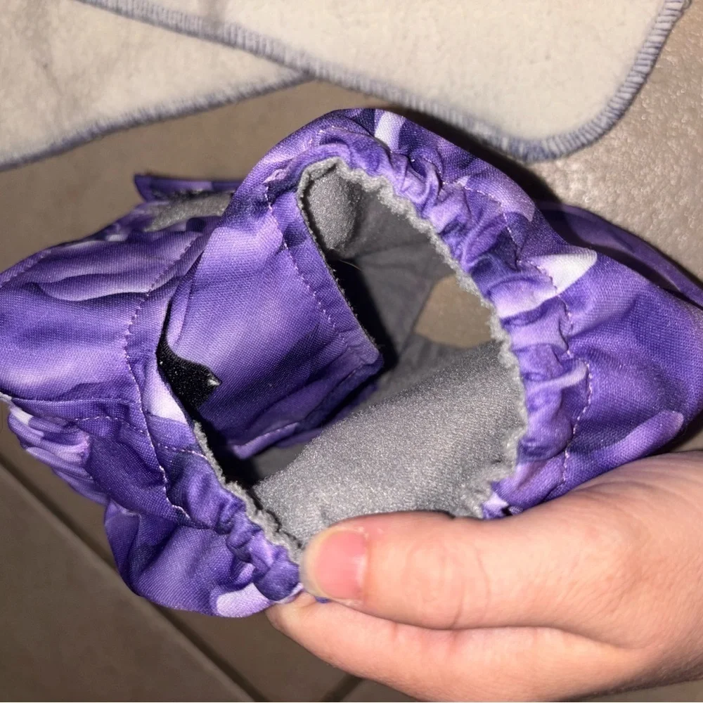 RAGABabe Purple Rose Reusable Diaper Cover with 2 Cotton & Bamboo Inserts